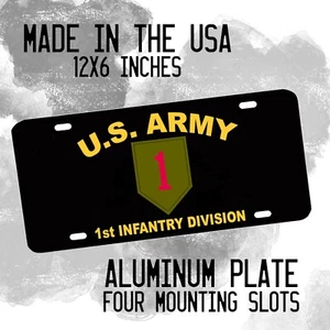 Patriotic US American Army First Infantry Division Aluminum License Plates - Picture 1 of 6