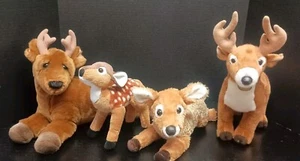 Lot Of 4 Plush Deer Assorted Sizes Dakin Lou Rankin Aurora Miyoni Wild Republic - Picture 1 of 23