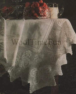 Crochet Pattern Beautiful Butterfly Design Table Cloth/Edging. Fit Any Size. - Picture 1 of 1
