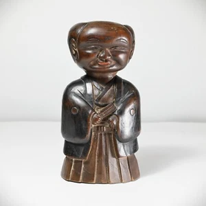 Antique Wooden Sculpture of a Nobleman, Japan, 19th Century Meiji Period - Picture 1 of 13