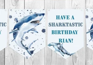 Under The Sea Bunting Party Decoration Shark Deep Sea Banner Kids Beach - Picture 1 of 1
