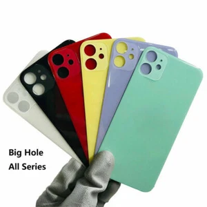 Replacement Back Glass Door Cover Big Hole For iPhoneXs 11 12 Pro Max XR 8 Plus - Zdjęcie 1 z 25