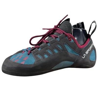 La Sportiva Tarantulace Women's Climbing Shoes Teal Pink Lace Up Women's Size 7 - Image 1 of 4