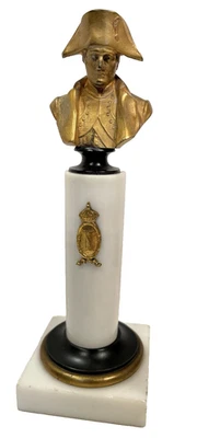 Antigua escultura de busto de bronce y mármol de Napoleón Bonaparte de Hans Muller Foto 1 de 4