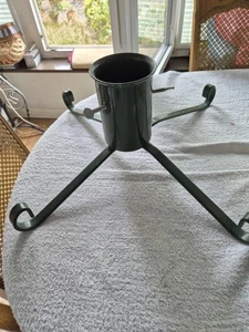 Vintage Cast Iron Christmas Tree Stand Painted GREEN - Picture 1 of 22