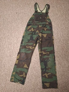 Vintage 90s Pointer Brand Camo Overalls Youth Boys 10 Green Bib Hunting USA - Bild 1 von 8