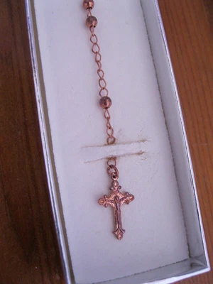 Pulsera crucifijo chapado en plata 925 y oro rosa, bolas, cadena - Alexia Gioielli Foto 1 de 4