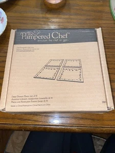 Pampered Chef Pink Daisy Dessert Plates Set Of 4 #2818 Retired. - Picture 1 of 3