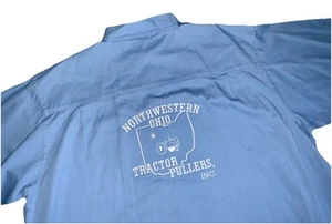 Northwestern Ohio Tractor Inc Pullers Shirt Mens 3XL blue casual button Down NEW - Picture 1 of 20