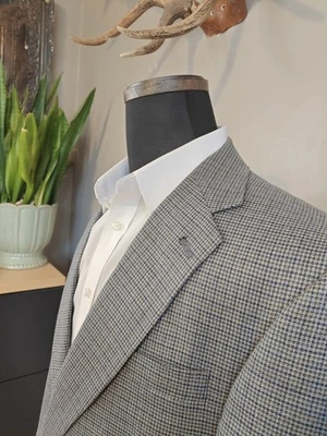 🇺🇲 Abrigo deportivo Hart Schaffner Marx 42L azul oliva para hombre hecho en EE. UU. Foto 1 de 4