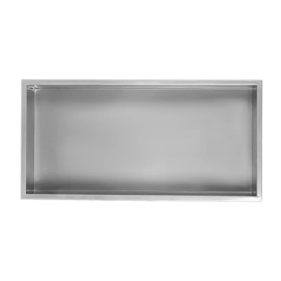 Estante de ducha de acero inoxidable para baño de nicho de ducha de 12"x24" gris plateado Foto 1 de 4