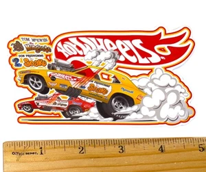 HOT WHEELS Snake Vs Mongoose Caricature Die Cut NHRA Racing Glossy Sticker Decal - Picture 1 of 1
