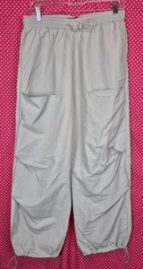 Pantalones de paracaídas Zara Lt. gris con cordón M W31"-33" L30" nuevos sin etiquetas - Imagen 1 de 4