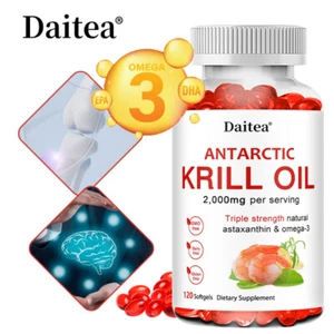 Antarctic Krill Oil 2000 mg Softgels | Omega-3 EPA, DHA, with Astaxanthin - Picture 1 of 14