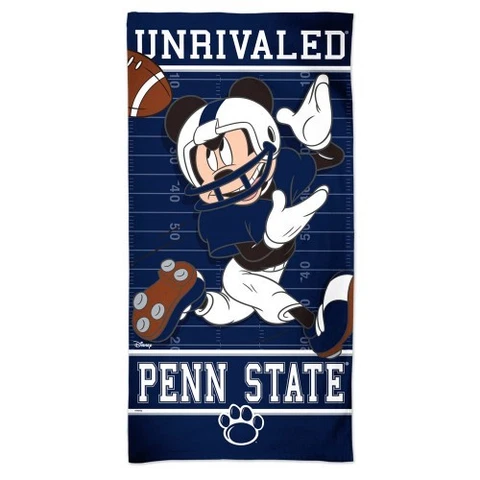 PENN STATE NITTANY LIONS MICKEY MOUSE SPECTRA BEACH TOWEL 30"X60" COTTON PLUSH Cover