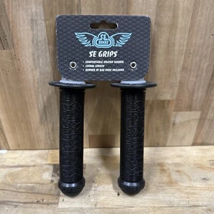 SE Racing BIKE LIFE open end BMX bicycle grips with bar ends 135mm BLACK - Picture 1 of 4