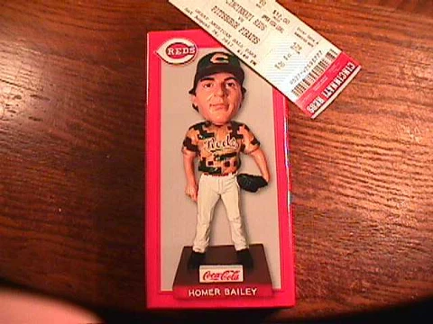 NEW 2017 CINCINNATI REDS HOMER BAILEY  BOBBLEHEAD SGA 8/26/2017 W/GAME TICKET Cover