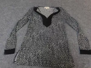 Michael Kors Womens Blouse Extra Small Black pullover v-neck top - Picture 1 of 11
