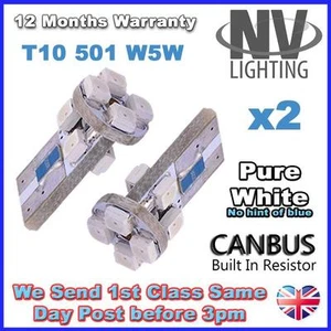 501 8 LED WHITE SIDELIGHT BULBS VAUXHALL ASTRA VXR VXR8 - Picture 1 of 1