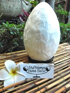 Capiz Shell Table Lamp - Egg Shape (white tones) - Picture 1 of 7