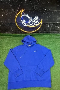 Vintage Nike Y2K Essentials Blau Herren Hoodie Sweatshirt Gr. XL Distressed - Bild 1 von 8