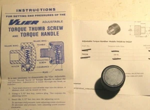 NEW VLIER TH226 ADJUSTABLE TORQUE THUNB SCREW 3/8-16 3-6 IN-LBS TORQUE P7499 - Bild 1 von 8