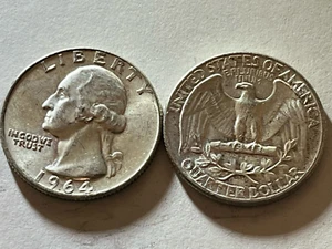 P 1964 Washington Quarter Gem Bu 90 % plata WB31 - Imagen 1 de 1