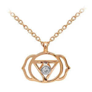 Aris Diamond Damen Kette mit Das Stirnchakra Anhänger, 8 Karat (333er) Rotgold - Bild 1 von 5