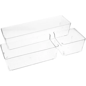 3Pcs Plastic Drawer Boxes Clear Storage Boxes Drawer Sundries Boxes Bedroom - Picture 1 of 12