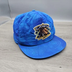 Vintage Joe Camel Cigarette Smooth Character Snapback Blue Cap Hat Nylon - Picture 1 of 12