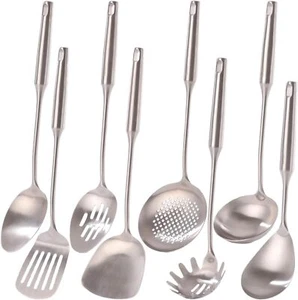 18/10 Stainless Steel Kitchen Utensils Set - 15” All Metal Cooking Tools & Servi - Picture 1 of 8