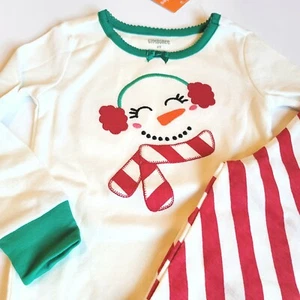 Gymboree Girl size 5 Gymmies Snowman Holiday Snowgirl Pajamas NWT PJs White - Picture 1 of 2