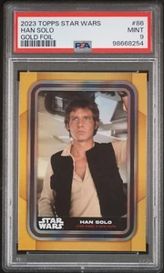 2023 Topps Star Wars # 86 Han Solo Gold Foil PSA 9 Mint - Picture 1 of 2