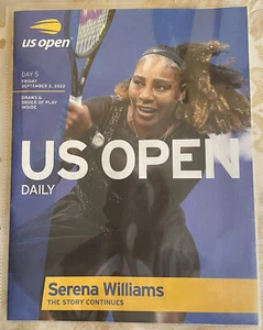 SERENA WILLIAMS SWAN SONG FINAL MATCH 2022 US OPEN DAILY PROGRAM 9/2/2022 UNUSED - Picture 1 of 8
