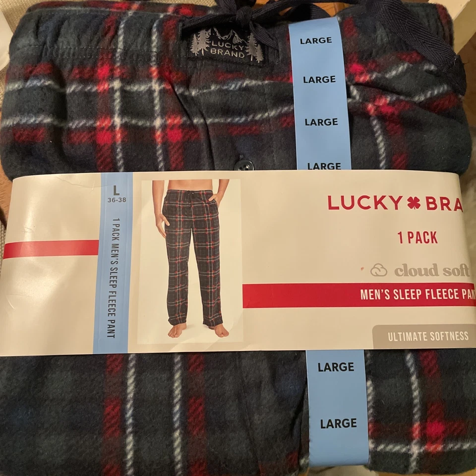 NEW Lucky Brand Men's Side Pockets Sleep Super Soft Fleece Pant Mallard Green LG - Image 1 of 1