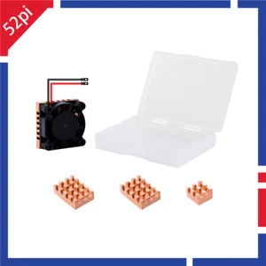 1 Set of Copper Heat Sink Fan and Heatsinks Cooling Kit for Orange Pi 5 Plus - Picture 1 of 5