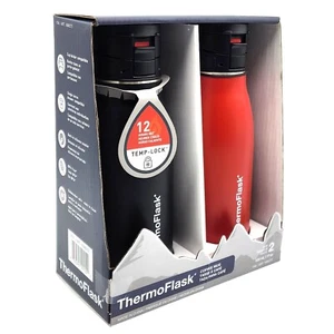 2 x1.2L ThermoFlask Double Wall Stainless Steel Vacuum Sealed Drink Water Bottle - Picture 1 of 7