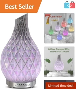 Elegant 120ml Essential Oil Diffuser - Diamond Glass with Whisper-Quiet Tech - Picture 1 of 8