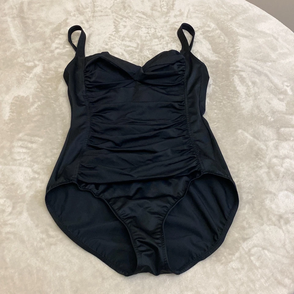 Maiô Croft & Barrow feminino preto sem mangas acolchoado peça única tamanho 10 - Imagem 1 de 4