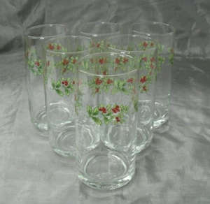 Gibson Design CHRISTMAS CHARM Set of 6~12oz Glassware Tumblers Delight Holiday - Picture 1 of 3