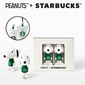 Starbucks Peanuts Joe Kind Snoopy tappo e paglia deco set 2025 nuovo regalo limitato - Foto 1 di 7