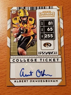 2020 Contenders Draft #143 Albert Okwuegbunam Missouri Broncos Rookie TE Auto C - Image 1 of 2