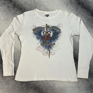 2011 Harley Davidson Wings, Sword, Roses Long Sleeve Size XL - Picture 1 of 8