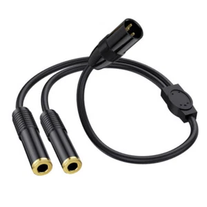 XLR to Dual 6.35mm 1/4'' TRS Stereo Audio Splitter Cable | Male to Female | 0.5m - Picture 1 of 6
