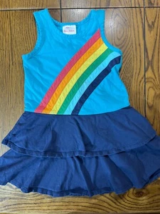 Hanna Andersson Blue Rainbow Dress with Tiered Skirt Girls Size 110 ( 5 ) - Picture 1 of 3