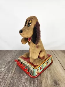 Bottoni cane litografia latta Marx vintage anni 50 cucciolo con cervello - FUNZIONA/Leggi - Foto 1 di 10
