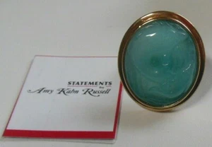 Anillo AKR Amy Kahn Russel Tallado Azul Piedras Preciosas Peces y Bronce Talla 6.5 - Imagen 1 de 6