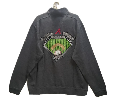 Tommy Bahama Atlanta Braves 1/4 Zip XL Sweater 2021 World Series Champions NEW Cover