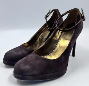 BCBG Maxazria Women's Ankle Buckle Plum Purple Italian Made Pumps Size 8.5B - Picture 1 of 8