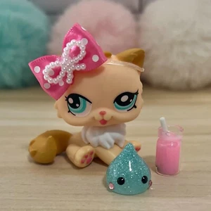 Littlest Pet Shop LPS #1320 Cream Persian Cat Kitty Kitten Accessories LOT - Picture 1 of 4